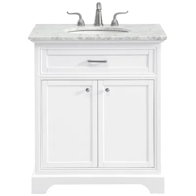 Elegant Lighting 30 Inch Single Bathroom Vanity Set In White