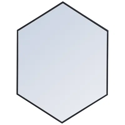 Elegant Lighting 30-in W X 40-in H Metal Frame Hexagon Wall Mirror In Black
