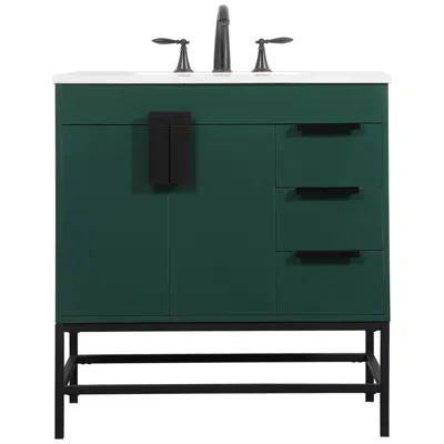 Elegant Lighting 32 Inch Single Bathroom Vanity In Green
