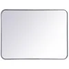 Elegant Lighting 32 X 24 Soft Corner Metal Rectangular Silver Wall Mirror