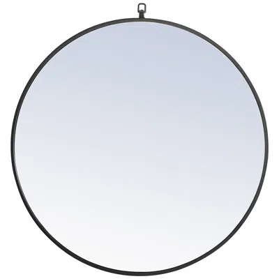 Elegant Lighting 32-in W X 32-in H Metal Frame Round Wall Mirror In Black