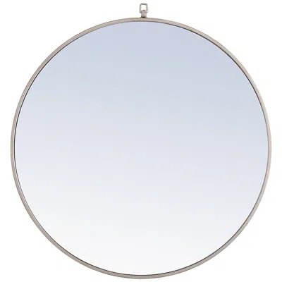 Elegant Lighting 32-in W X 32-in H Metal Frame Round Wall Mirror In Silver