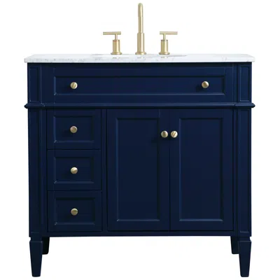 Elegant Lighting 36 Inch Single Bathroom Vanity In Blue