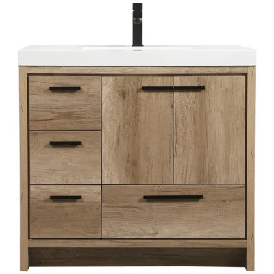 Elegant Lighting 36 Inch Single Bathroom Vanity In Natural Oak