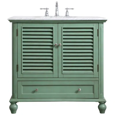Elegant Lighting 36 Inch Single Bathroom Vanity In Vintage Mint