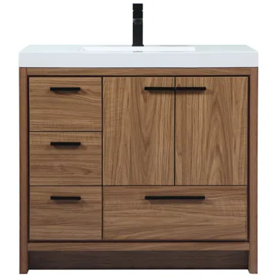 Elegant Lighting 36 Inch Single Bathroom Vanity In Walnut Brown