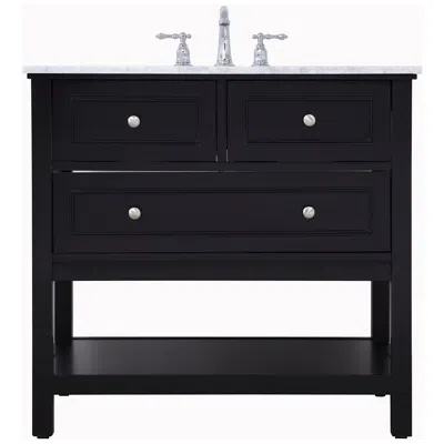 Elegant Lighting 36 Inch Single Bathroom Vanity Set In Black