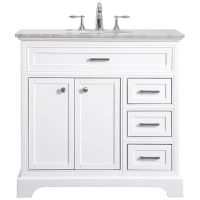 Elegant Lighting 36 Inch Single Bathroom Vanity Set In White