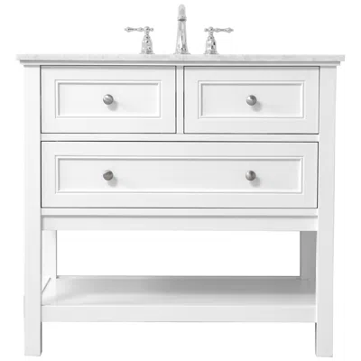 Elegant Lighting 36 Inch Single Bathroom Vanity Set In White
