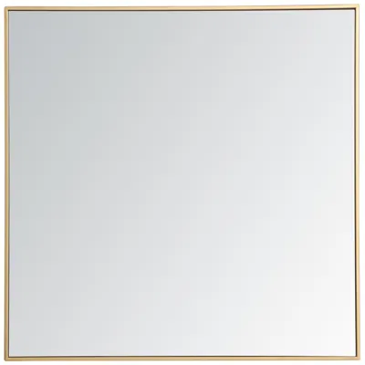 Elegant Lighting 36-in W X 36-in H Metal Frame Square Wall Mirror In Brass