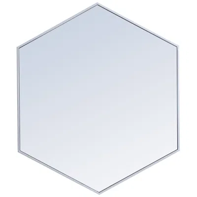Elegant Lighting 38-in W X 32-in H Metal Frame Hexagon Wall Mirror In Silver