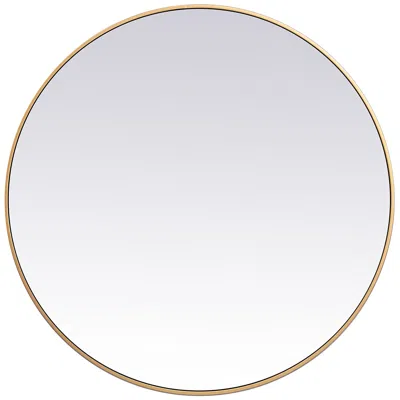 Elegant Lighting 39-in W X 39-in H Metal Frame Round Wall Mirror In Brass
