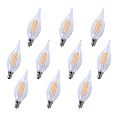 Elegant Lighting 4 Watt (40 Watt Equivalent), Ca10 Led, Dimmable Light Bulb, E12/candelabra Base In Clear