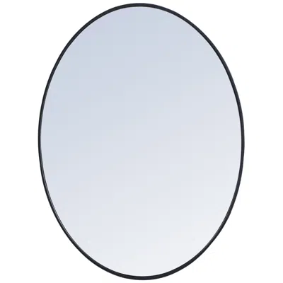 Elegant Lighting 40-in W X 30-in H Metal Frame Oval Wall Mirror In Black