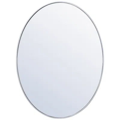 Elegant Lighting 40-in W X 30-in H Metal Frame Oval Wall Mirror In Silver