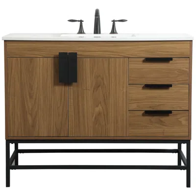 Elegant Lighting 42 Inch Single Bathroom Vanity In Brown