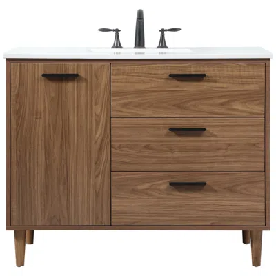 Elegant Lighting 42 Inch Single Bathroom Vanity In Brown