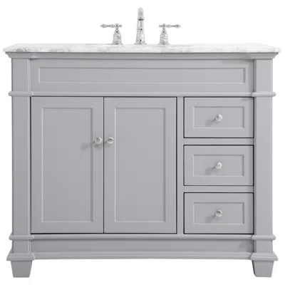 Elegant Lighting 42 Inch Single Bathroom Vanity In Gray