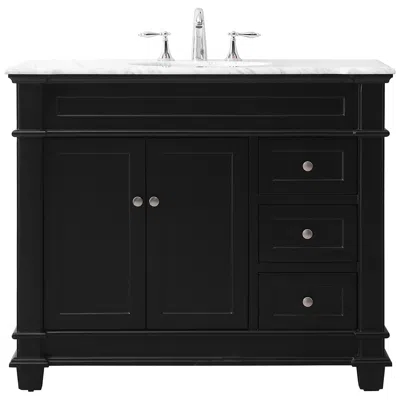 Elegant Lighting 42 Inch Single Bathroom Vanity Set In Black