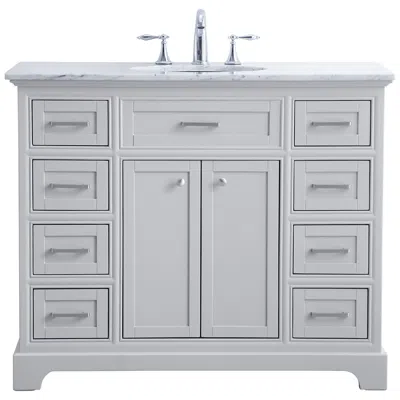 Elegant Lighting 42 Inch Single Bathroom Vanity Set In Light Grey