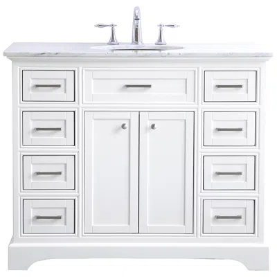 Elegant Lighting 42 Inch Single Bathroom Vanity Set In White
