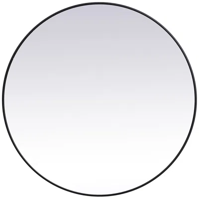 Elegant Lighting 45-in W X 45-in H Metal Frame Round Wall Mirror In Black