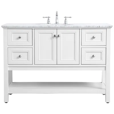 Elegant Lighting 48 In. Single Bathroom Vanity Set - White
