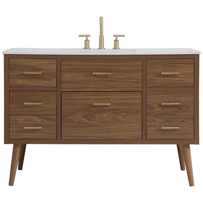 Elegant Lighting 48 Inch Bathroom Vanity In Walnut Brown