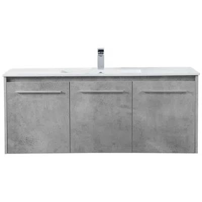 Elegant Lighting 48 Inch Single Bathroom Floating Vanity - Concrete Grey
