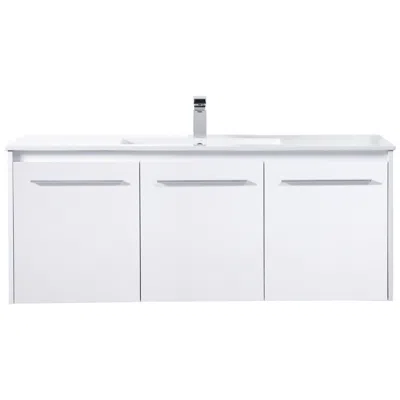 Elegant Lighting 48 Inch Single Bathroom Floating Vanity In White