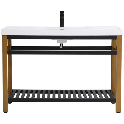 Elegant Lighting 48 Inch Single Bathroom Metal Vanity In Golden Black