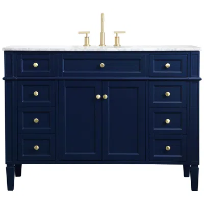 Elegant Lighting 48 Inch Single Bathroom Vanity, Blue
