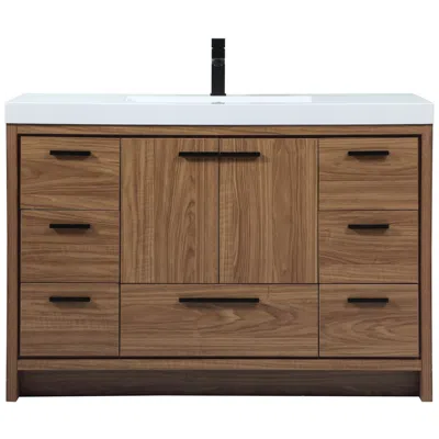 Elegant Lighting 48 Inch Single Bathroom Vanity In Brown