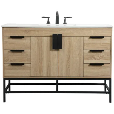 Elegant Lighting 48 Inch Single Bathroom Vanity In Brown