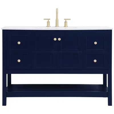 Elegant Lighting 48 Inch Single Bathroom Vanity In Blue