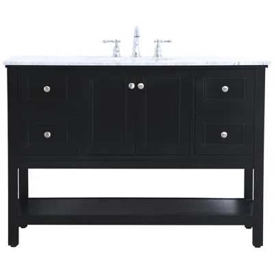 Elegant Lighting 48 Inch Single Bathroom Vanity Set In Black