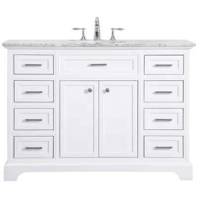 Elegant Lighting 48 Inch Single Bathroom Vanity Set In White