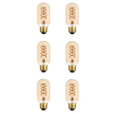 Elegant Lighting 6 Watt (40 Watt Equivalent), T14 Led, Dimmable Light Bulb, Warm White (2000k) E26/medium (standard)  In Amber;warm White