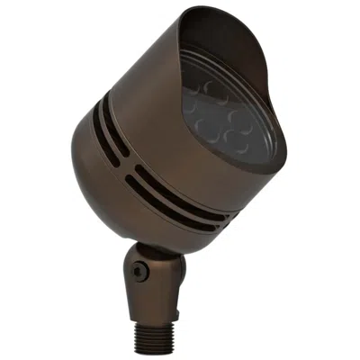 Elegant Lighting Aera 6" High Antique Brass Cylinder Led Landscape Spot Light