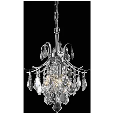 Elegant Lighting Amelia 12" Wide Chrome And Clear Crystal Mini Pendant