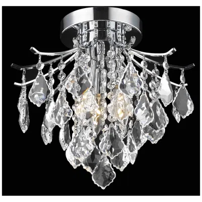 Elegant Lighting Amelia Collection Flush Mount D12in H12in Lt:3 Chrome Finish