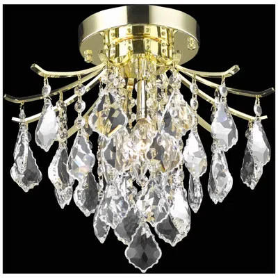 Elegant Lighting Amelia Collection Flush Mount D12in H12in Lt:3 Gold Finish