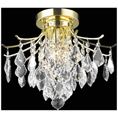 Elegant Lighting Amelia Collection Flush Mount D16in H12in Lt:3 Gold Finish
