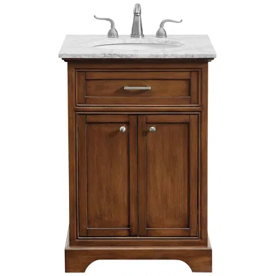 Elegant Lighting Americana 24" Wide Teak 2-door Single Sink Bathroom Vanity