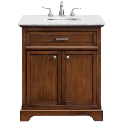 Elegant Lighting Americana 30" Wide Teak 2-door Single Sink Bathroom Vanity