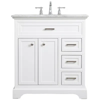Elegant Lighting Americana 32" Wide White 2-door 3-drawer Single Sink Vanity