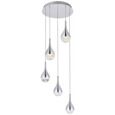 Elegant Lighting Amherst Collection Led 5-lt Chandelier 15in X 9 Finish