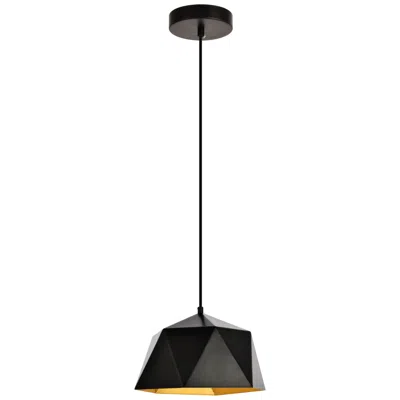 Elegant Lighting Arden Collection Pendant D10.2 H6.7 Lt:1 Black And Gold Finish