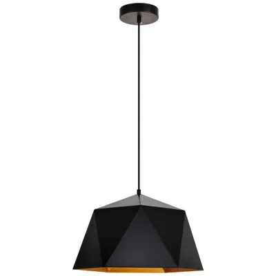 Elegant Lighting Arden Collection Pendant D15.0" H9.6 Lt:1 Black And Gold Finish
