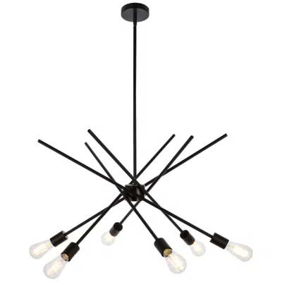 Elegant Lighting Armin 32" Wide Black 6-light Chandelier